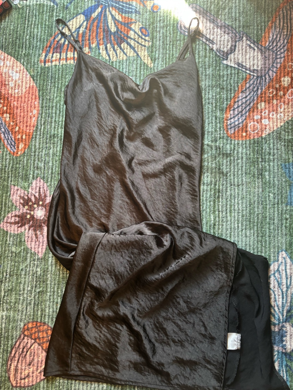 Justify Black Satin Slip Chemise